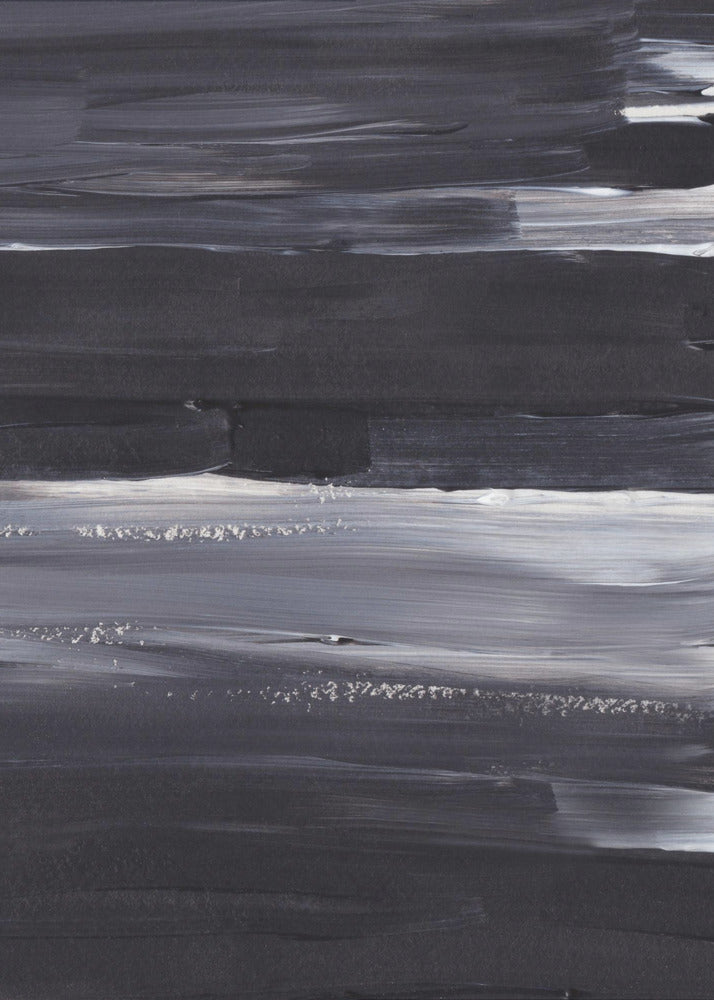 Expressieve monochrome penseelstreken | Canvas