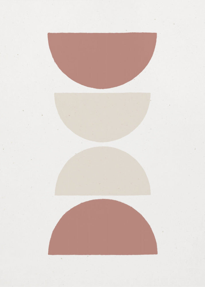 Gestapelde halve cirkels in aardse tinten | Poster