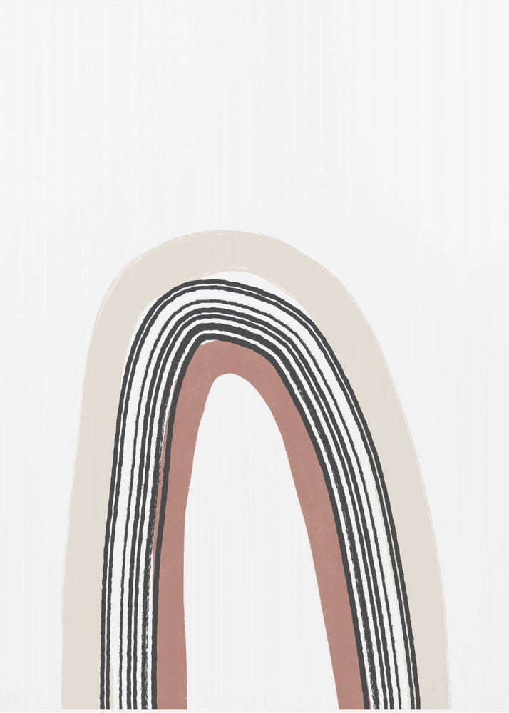Eenvoudige boog met zwarte lijnen | Canvas