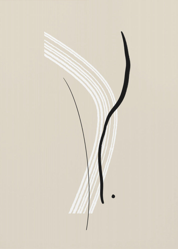 Elegante zwart-witte lijnen | Canvas