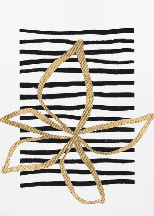 Gouden bladlijnen | Canvas