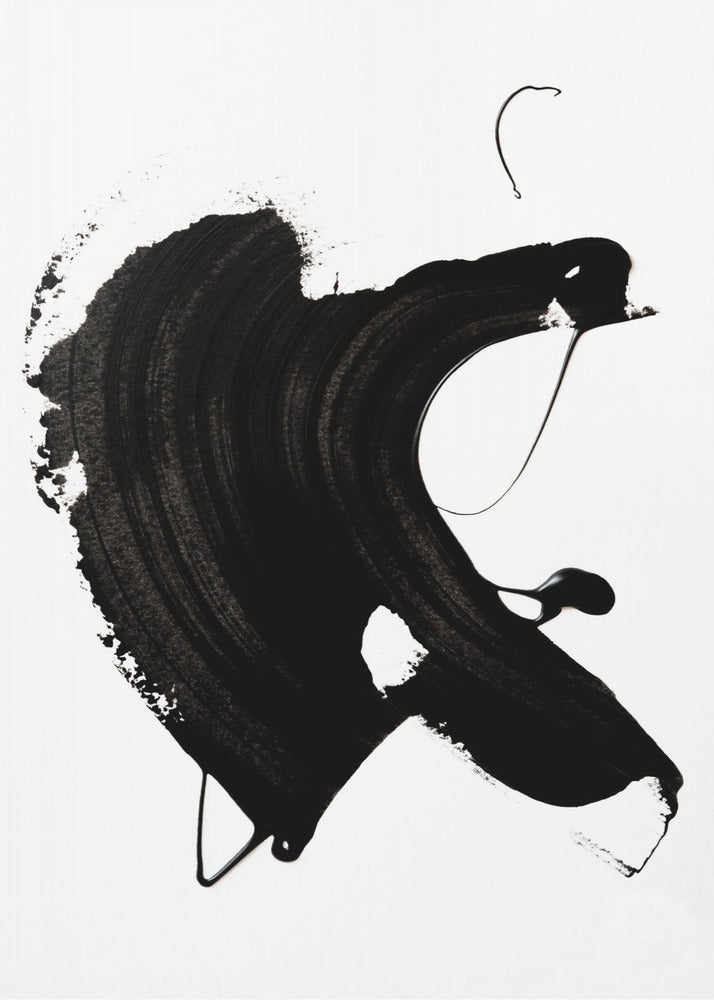 Zwarte abstracte streek | Canvas