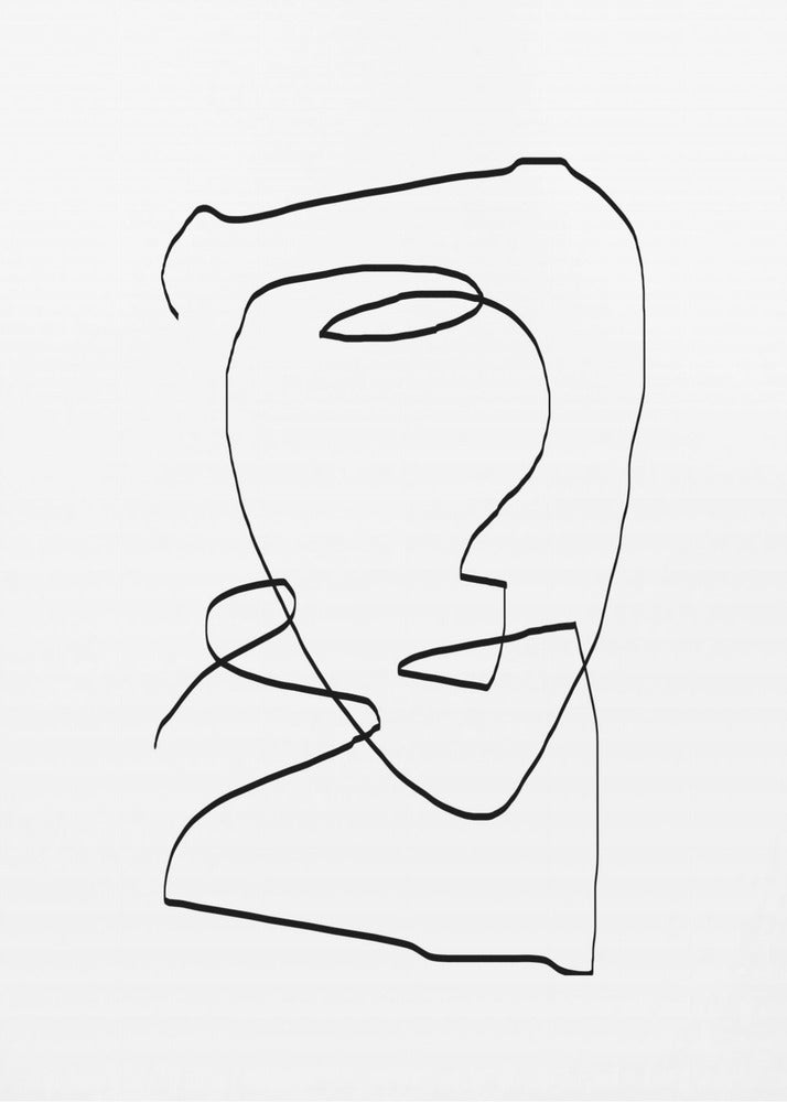 Grillige Lijn Gezicht | Canvas