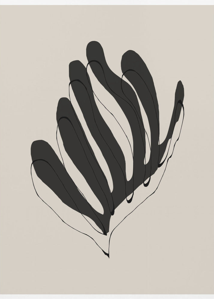 Abstracte bladlijnen | Poster