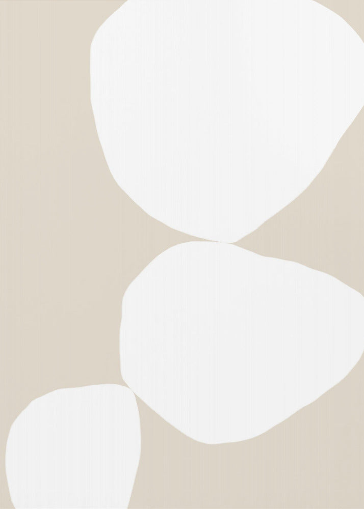 Drie witte organische vormen | Poster