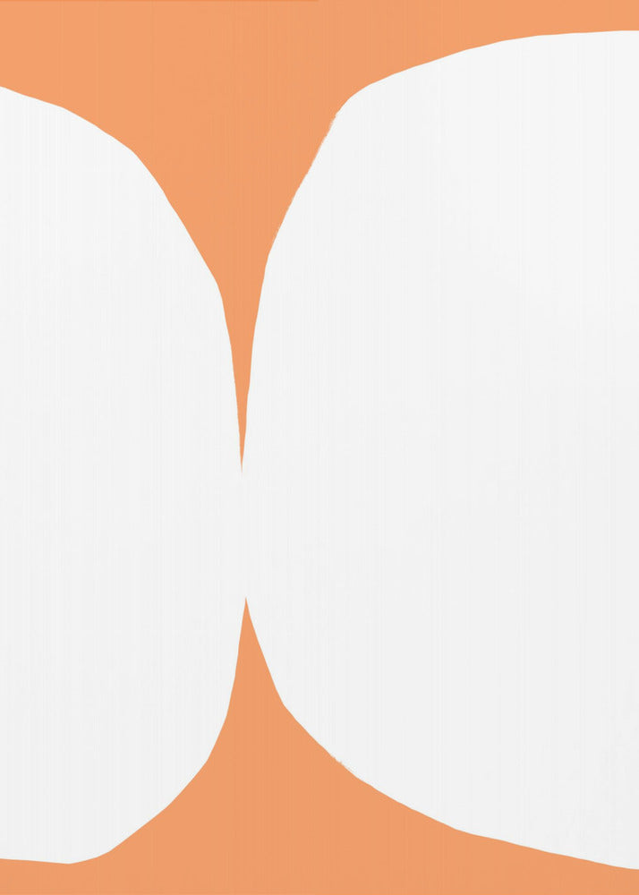 Geometrische witte vormen op een oranje achtergrond | Canvas