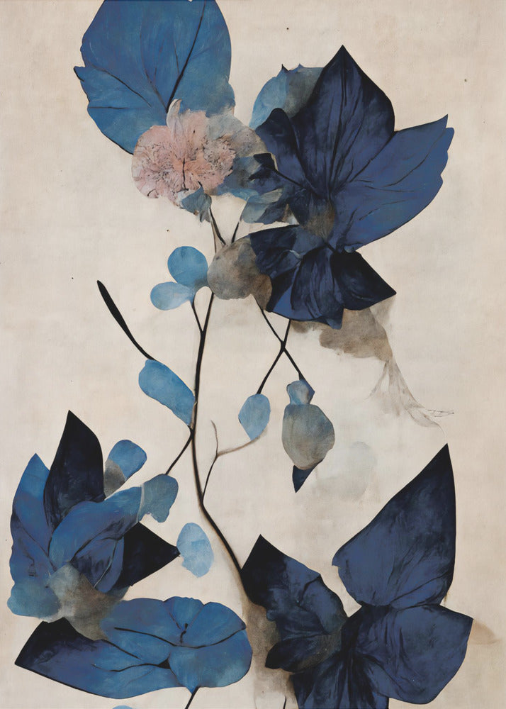 Blauwe droge bloemen | Canvas