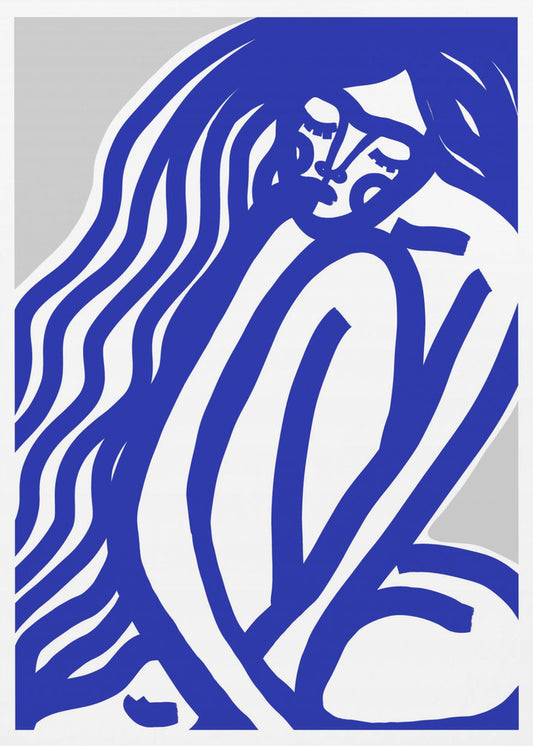 Blauwe contouren | Poster