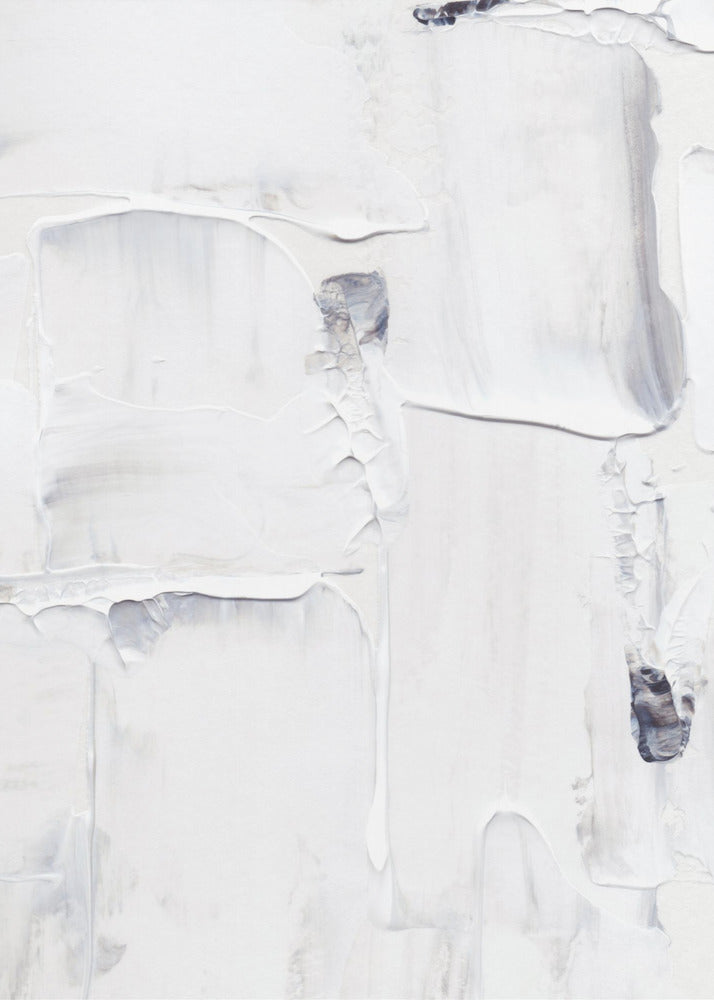 Expressionistische witte en grijze penseelstreken | Poster