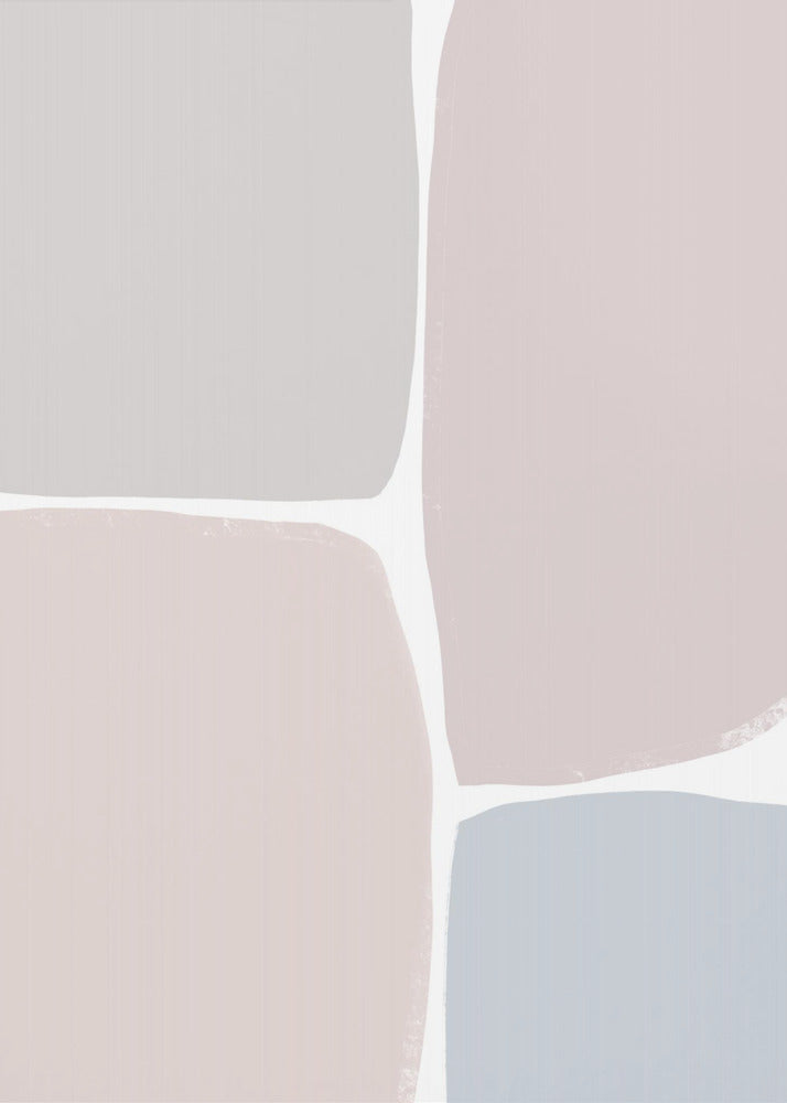 Gedempte geometrische blokken | Canvas