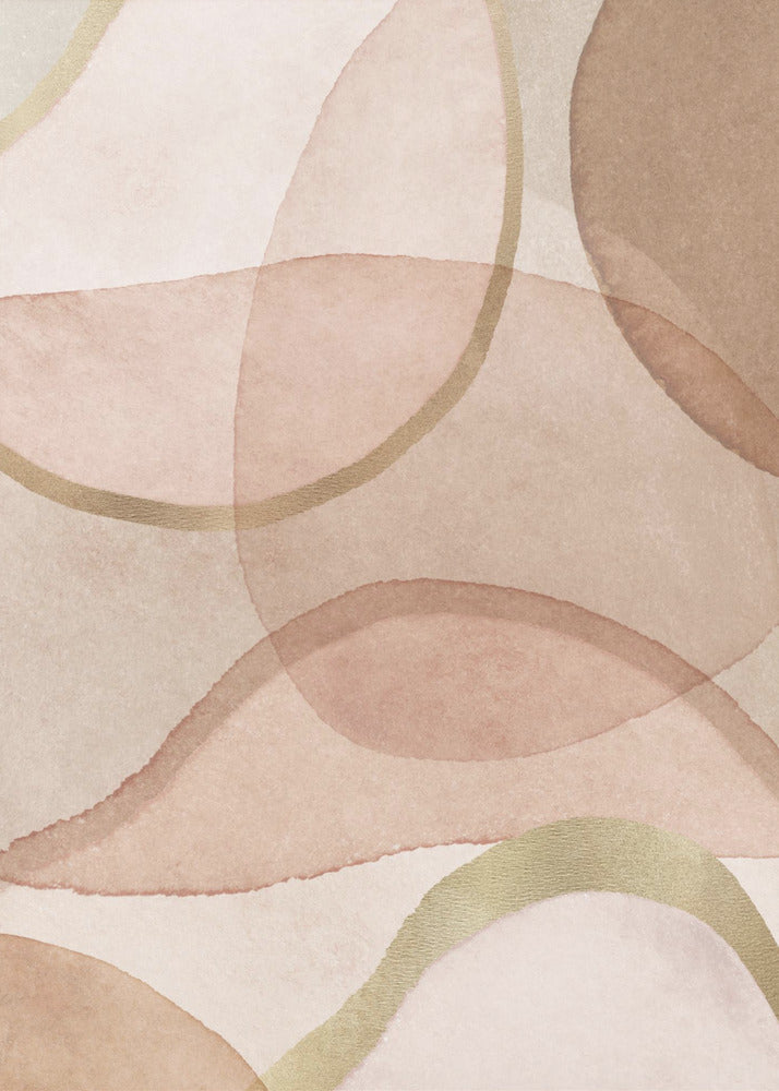 Blozend en bruin abstract | Canvas