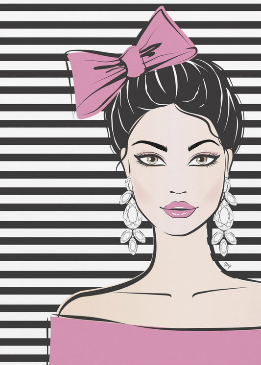 Gestreepte elegantie | Poster