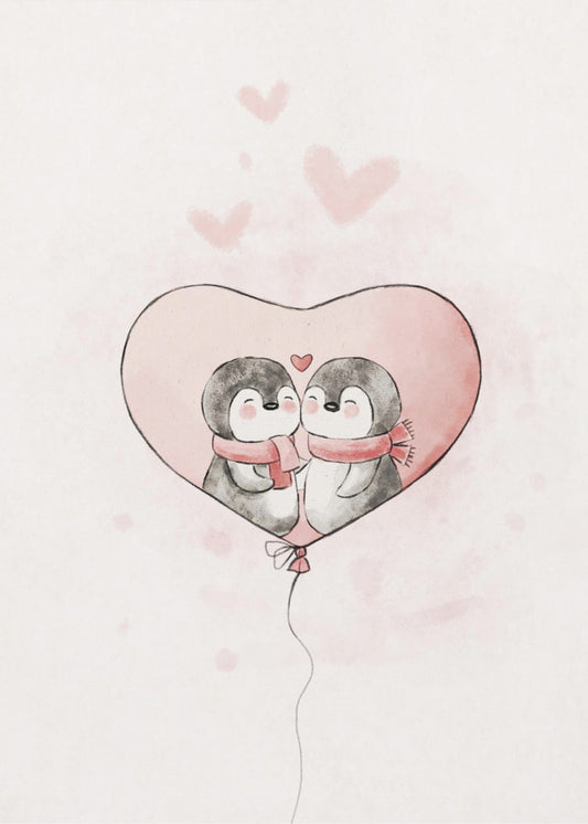 Verliefde pinguïn | Canvas