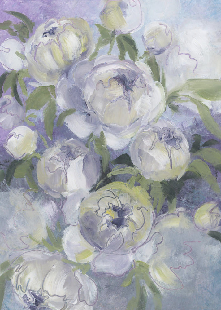 Droevige, schilderachtige bloemen in violet | Poster