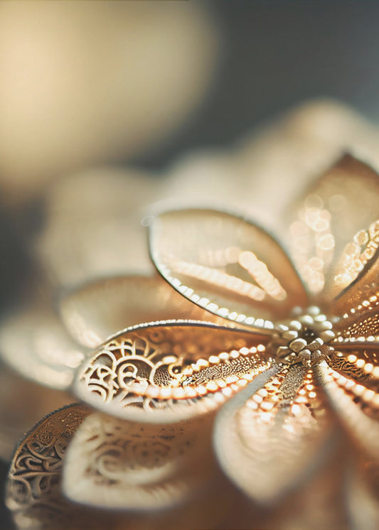 Gouden bloemblaadjesgloed | Canvas