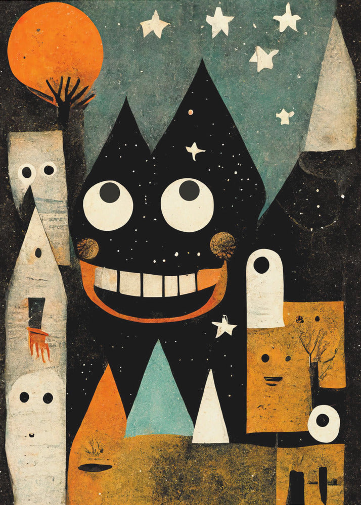 Grillig nachtlandschap | Canvas