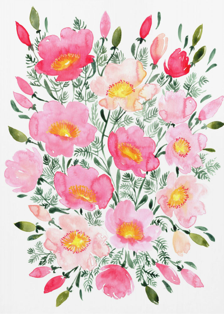 Winterlynn boeket in roze | Canvas