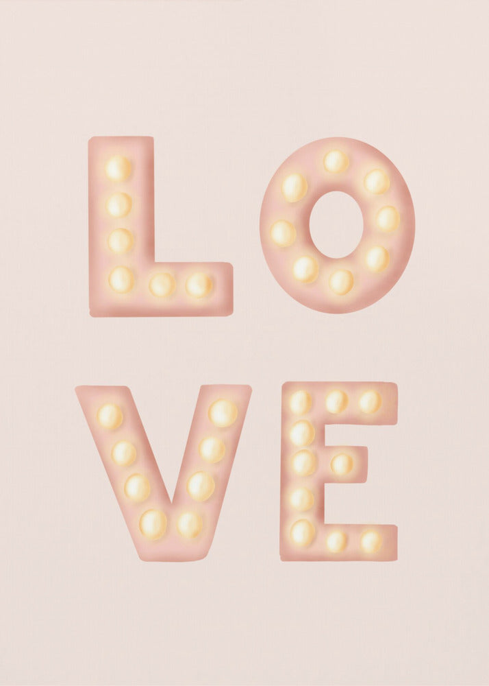 LOVE Lichtletters Roze | Canvas