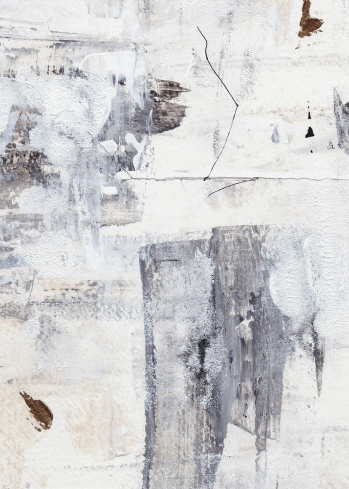 Abstract schilderij met gelaagde penseelstreken | Poster