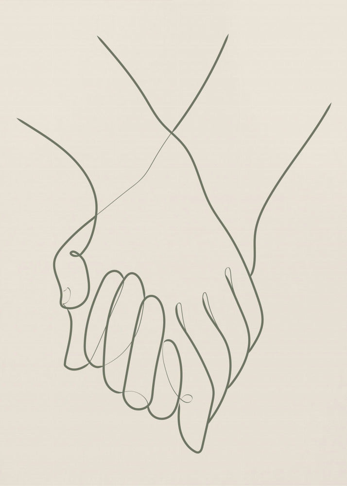 Holding Hands Green | Poster