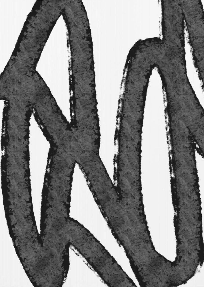 Zwarte penseelstreken op een witte achtergrond | Canvas