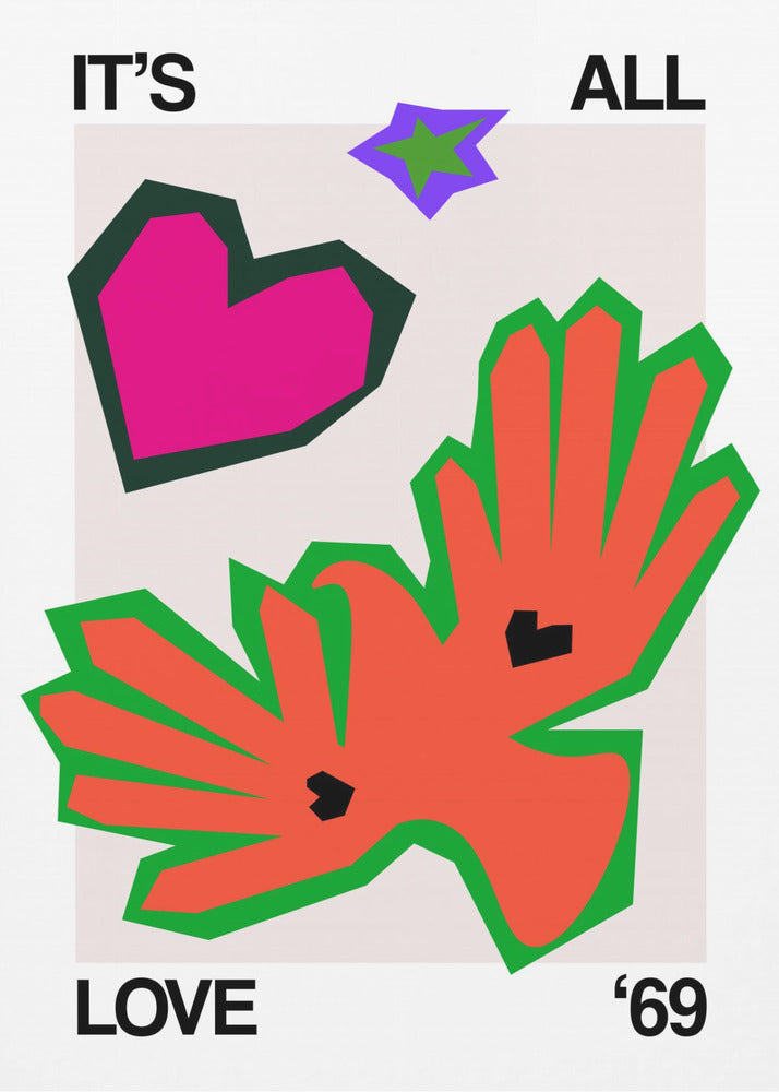 Het is allemaal liefde '69 Bird Orange | Canvas