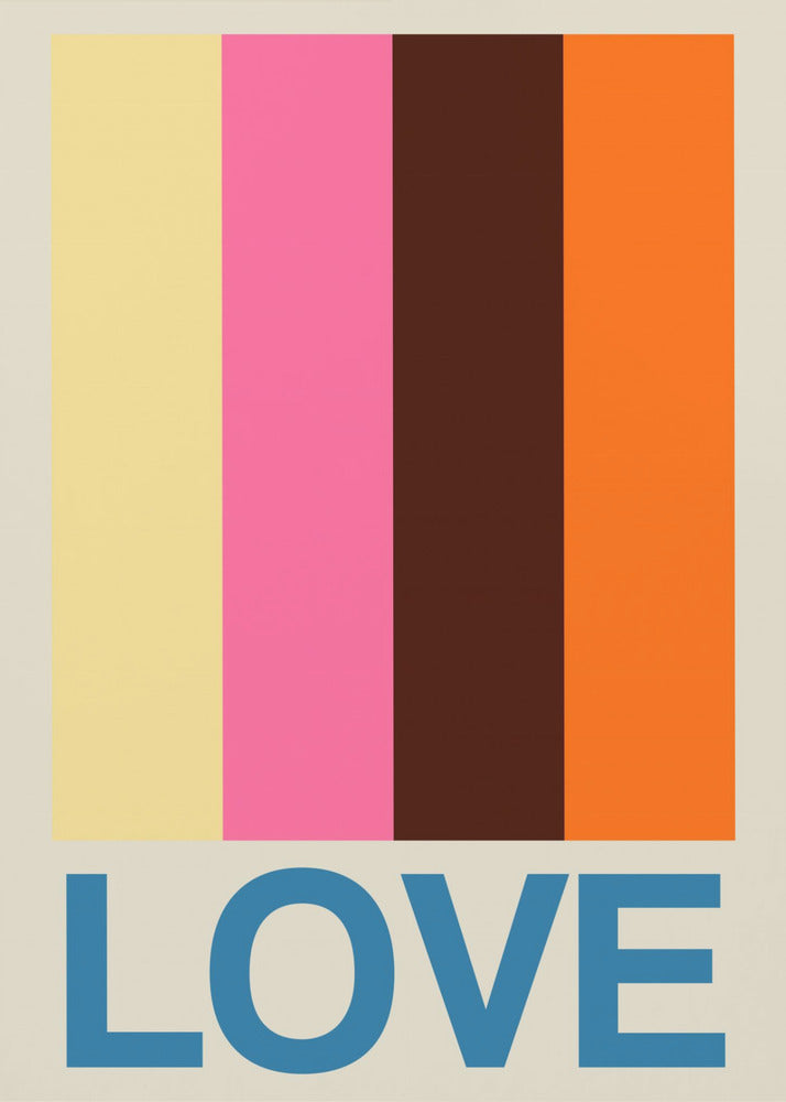 Retro Stripe LOVE Zomerfruit | Canvas