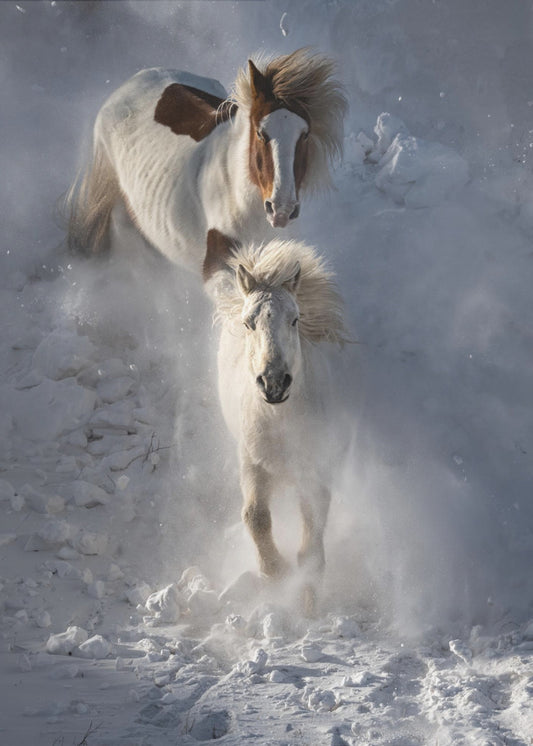 Twee paarden | Poster