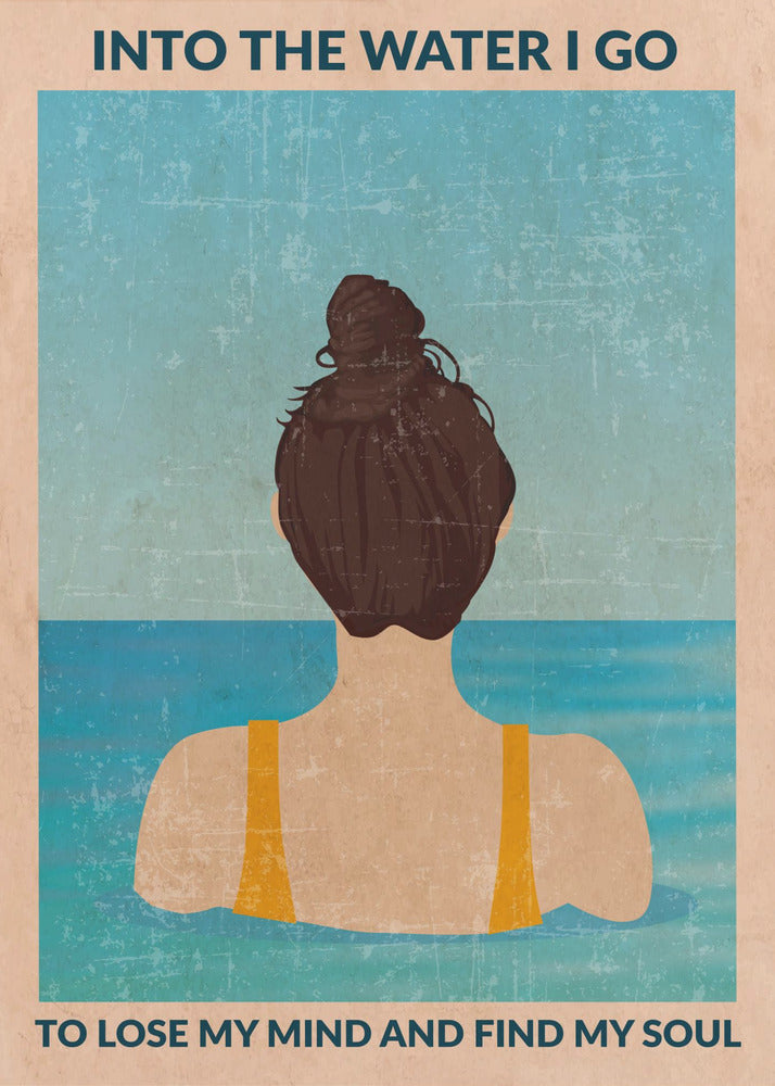In het water (brunette) | Poster