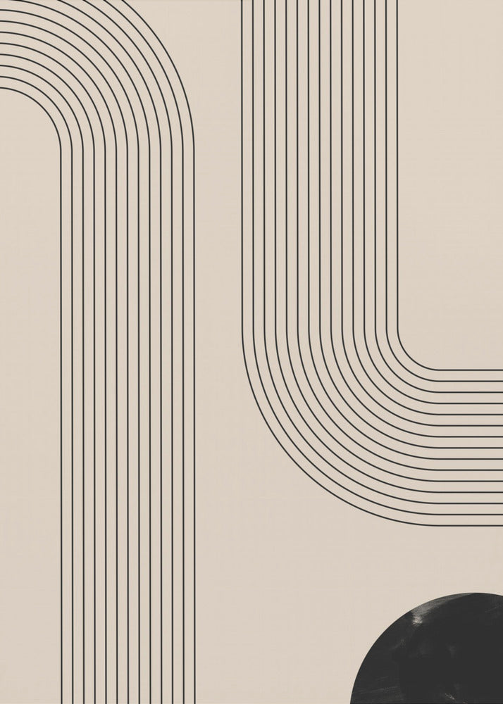 Zwarte minimalistische lijnkunst | Canvas