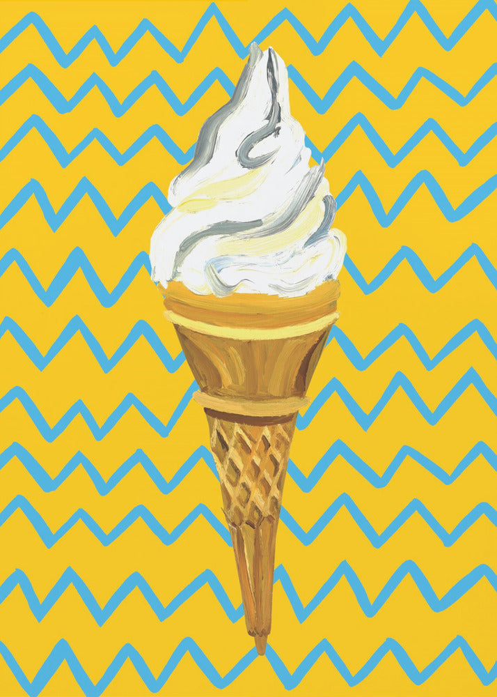 IJs Geel Zigzag | Canvas