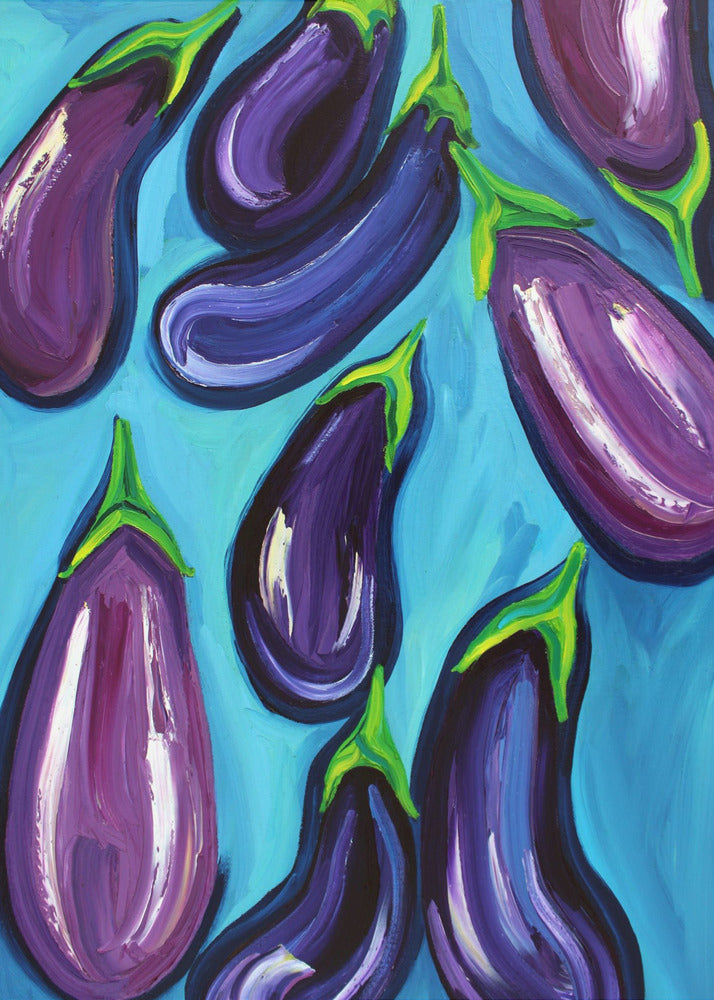 Aubergines Regen | Canvas