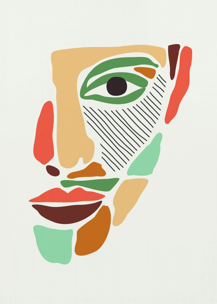 Kleurrijke abstracte gezichten #2 | Poster