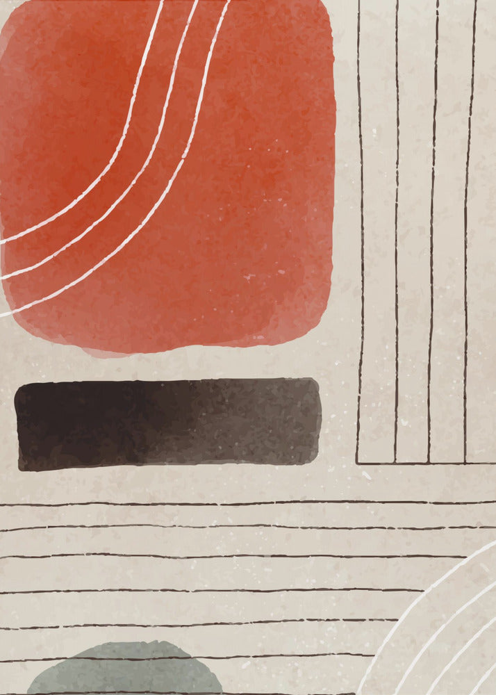 Oranje Minimale Vormen #1 | Canvas