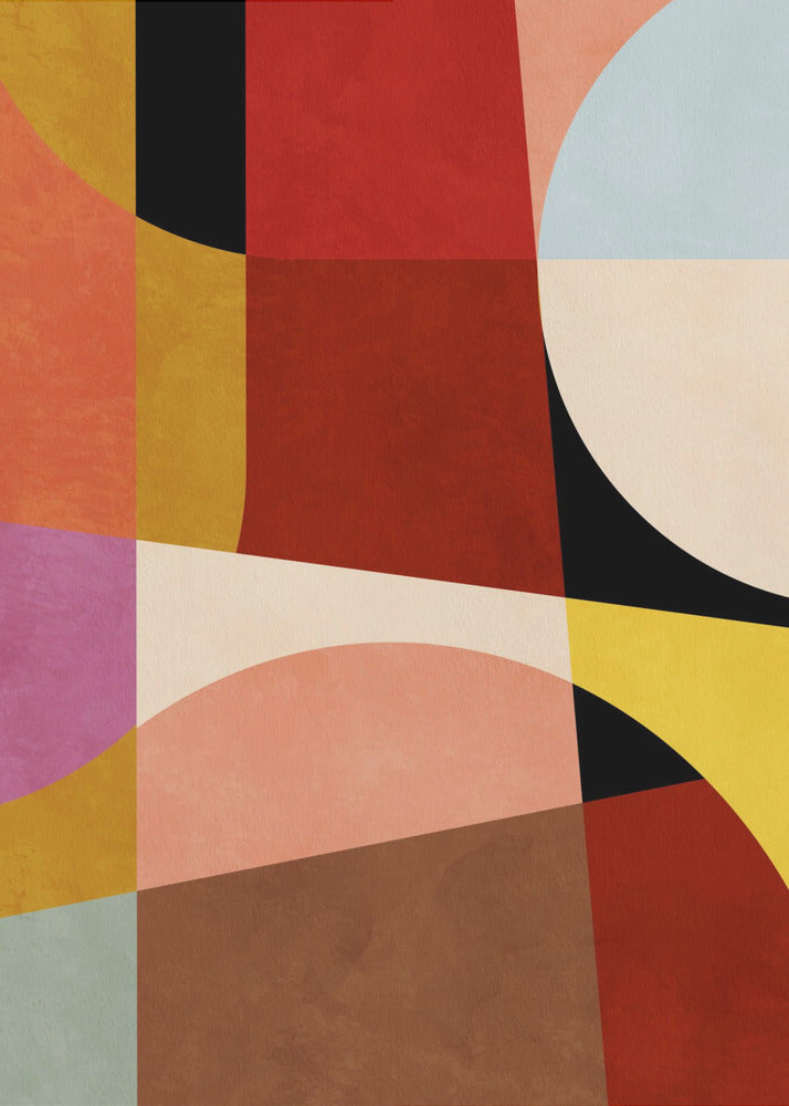 Warme kleuren Bauhaus Geometry2 | Canvas