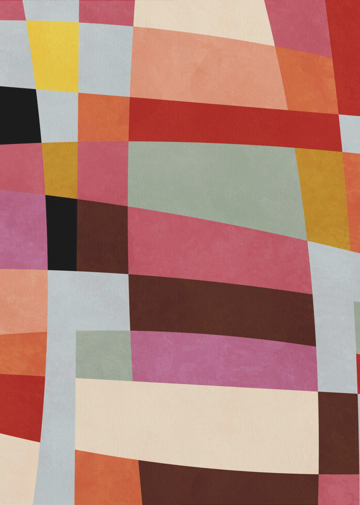 Warme kleuren Bauhaus Geometry4 | Canvas