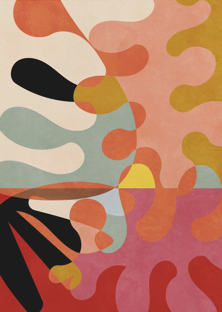 Warme kleuren Bauhaus Geometry5 | Canvas