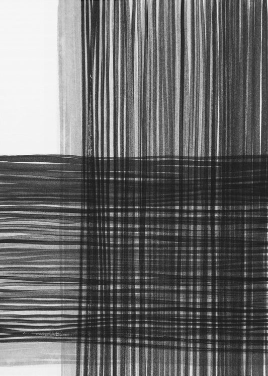 Zwarte en grijze lijnen creëren een rasterpatroon | Poster