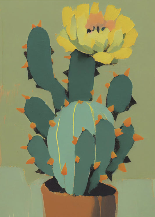 Bloeiende Cactus | Poster
