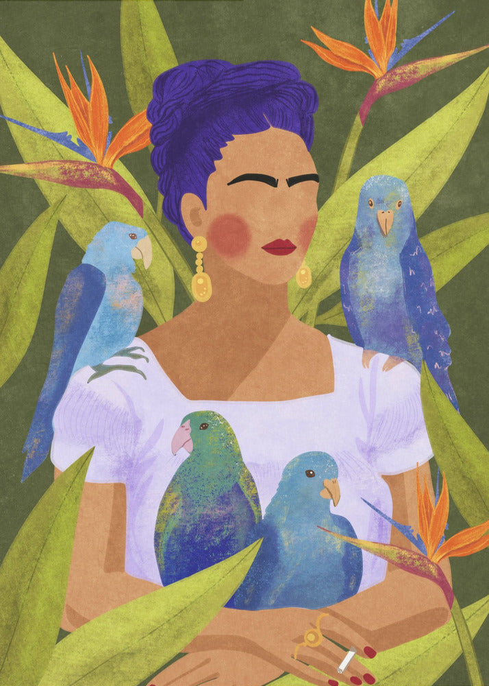 Frida en vogels | Canvas