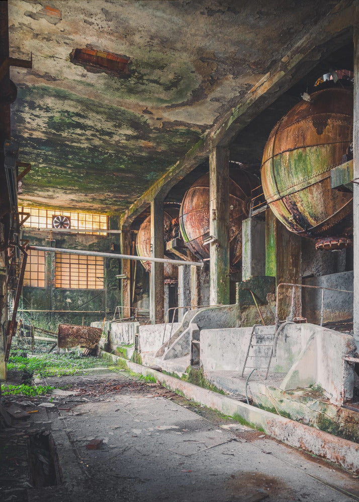 Roestige industriële ballen | Poster