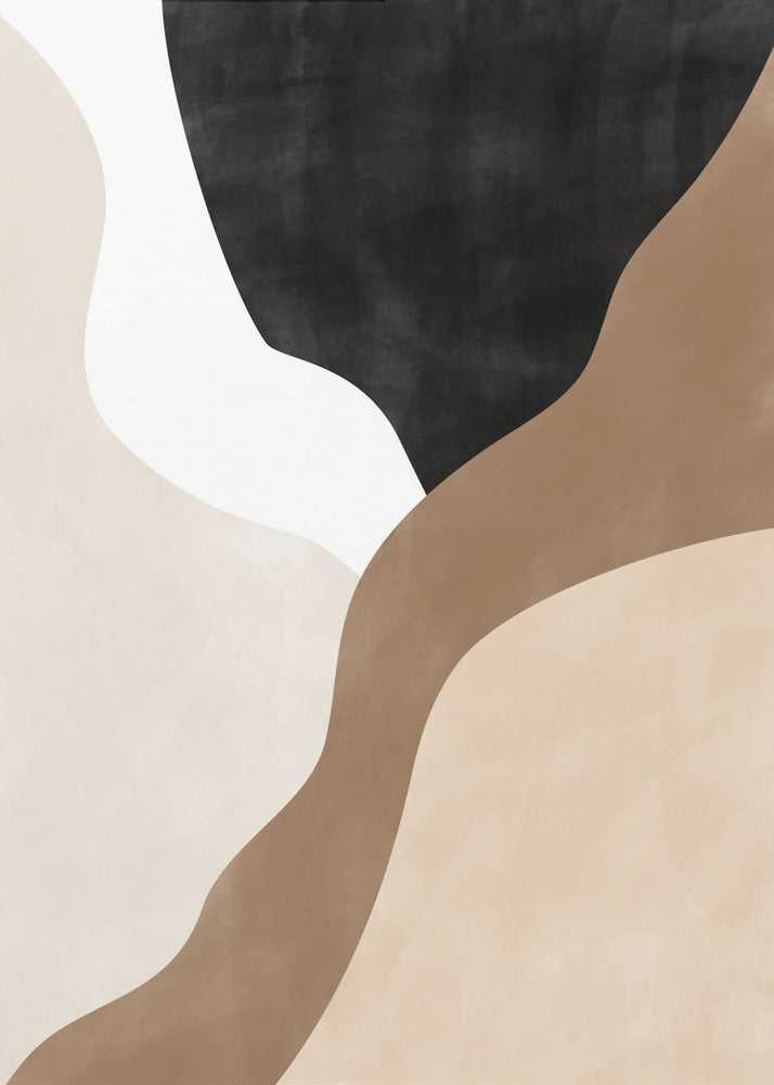 Abstracte beige en bruine kunst | Poster