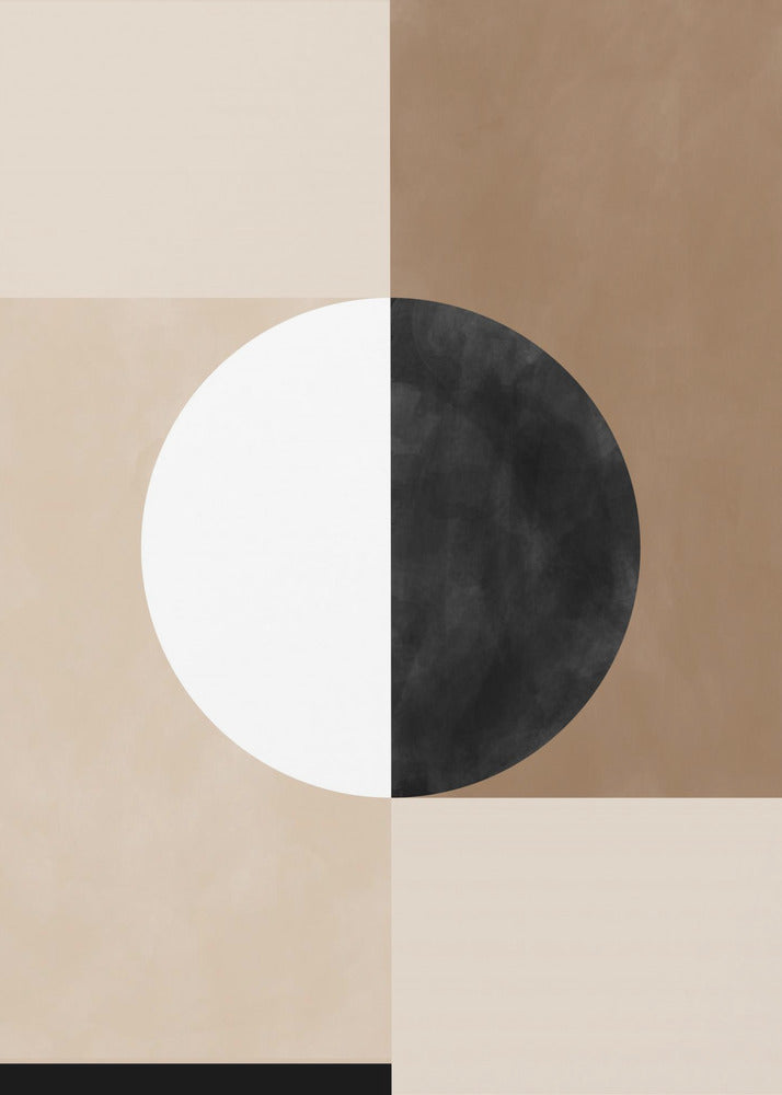 Geometrische vormen met een centrale cirkel | Canvas