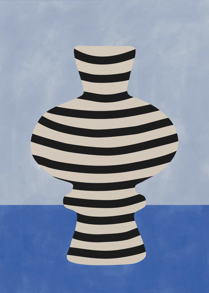 Gestreepte vaas illusie | Poster