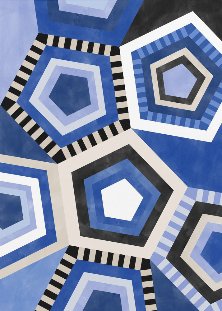 Geometrisch patroon met zeshoekige vorm | Canvas
