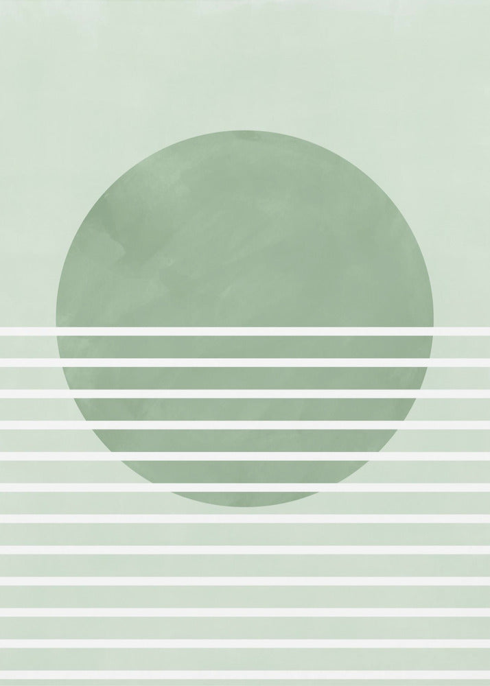 Groene horizonlijnen | Canvas