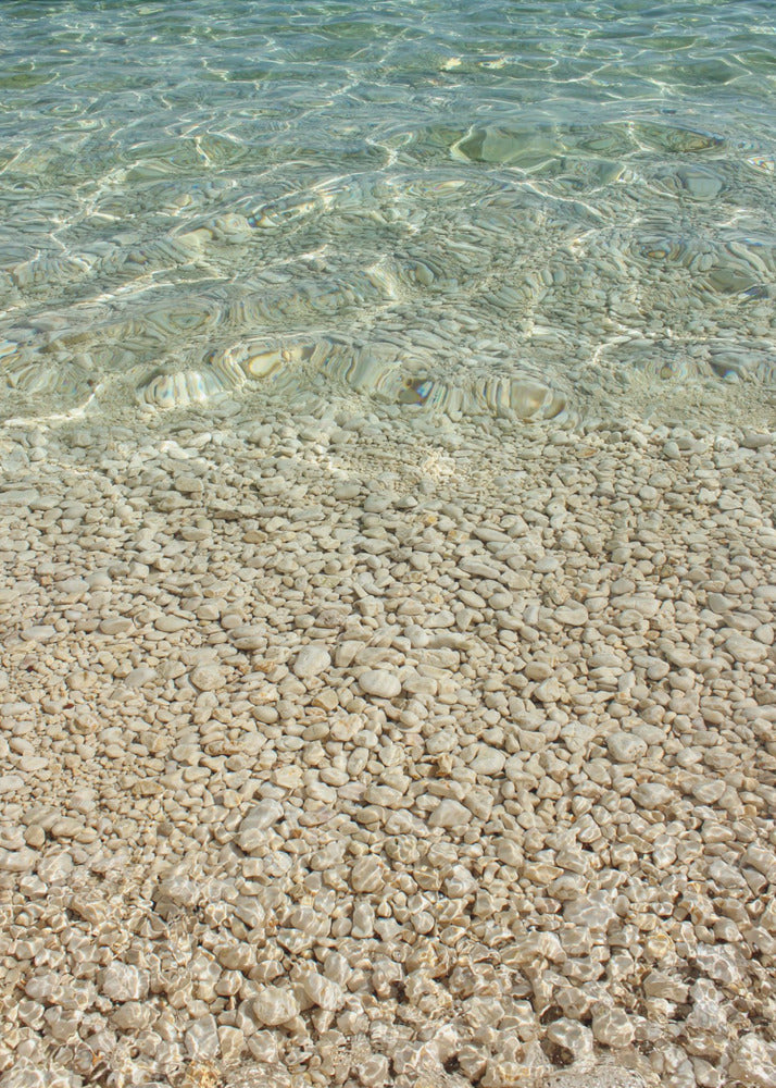Aqua Ocean en gouden kiezels | Poster