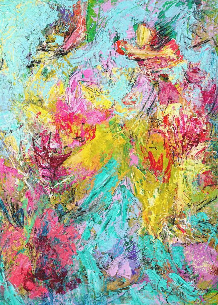 Expressionistisch kleurrijk abstract | Canvas