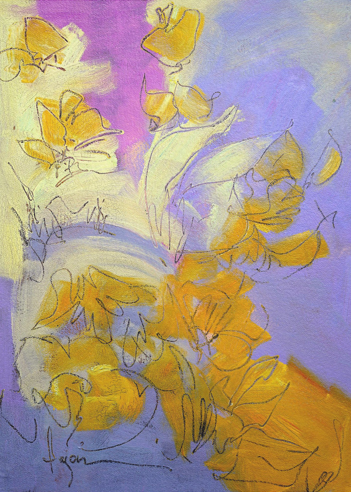 Gouden Bloesem Gloed | Canvas