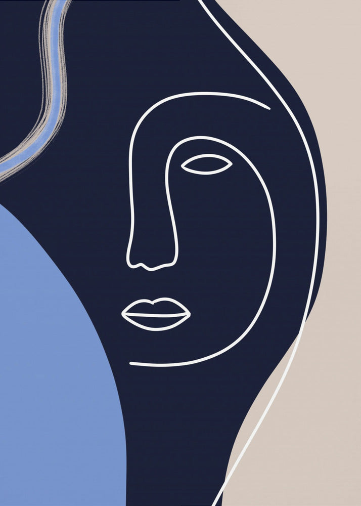 Lijnkunst Gezicht | Poster